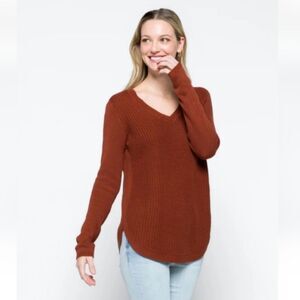 NWT RD Style Josslyn V-Neck Sweater in Burnt Orange Womens Size XXL